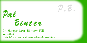 pal binter business card